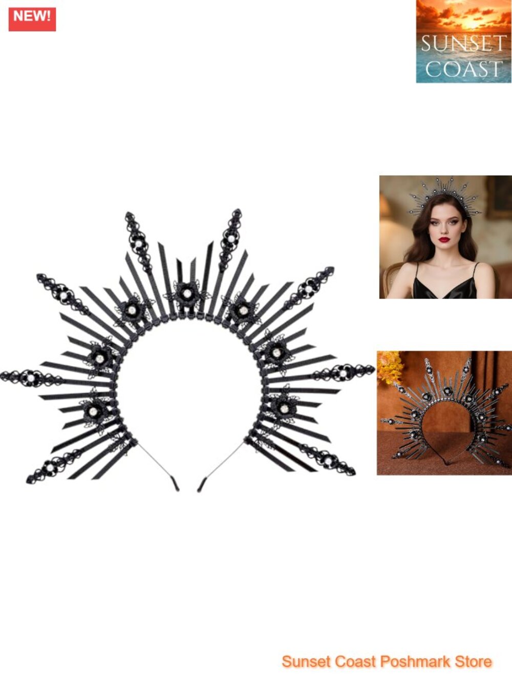 Spiked Flower Halo Crown Headband for Renaissance Cosplay Party